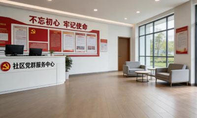 得竹竹地板公装案例｜党群服务中心落地应用